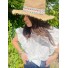 Chapeau Fedora bords naturel bandes fantaisies