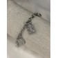 Bracelet acier- Breloque ours en strass et cadenas