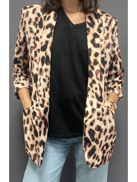 Veste blazer theme animalier leopard flou