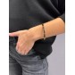 Bracelet Acier - Jonc style bambou details dorés