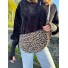 Sac porté travers forme arrondie tissu leopard