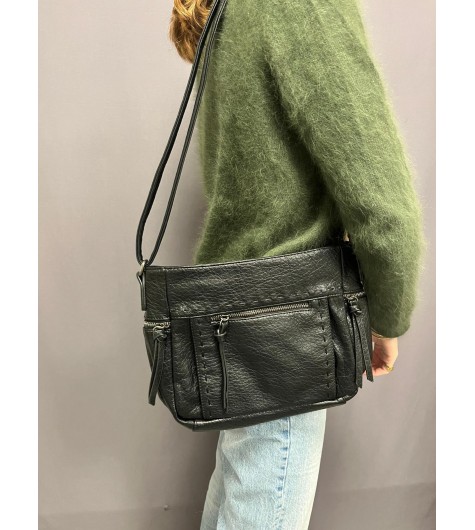 Sac porté travers avec pochette avant et cotés