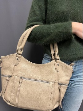 Sac porté main avec pochette avant et cotés