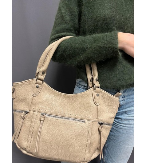 Sac porté main avec pochette avant et cotés