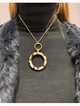 Collier Acier - Chaine très fine avec double cercle enlassés