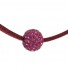 Necklace - Colored lace with rhinestone sphere.