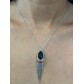 Necklace - Faceted drop with pendant beads