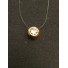 Stainless Steel Necklace - Mounted gemstone charm.