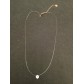 Collier Acier - Pendentif strass simple.