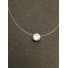 Stainless Steel Necklace - Smple rhinestone charm.