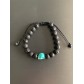 Bracelet -Tête de mort turquoise et Perles de lave sur cordon