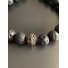 Bracelet - Lien serrage cordon avec perles pierres et 1 métal motif