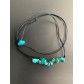 Bracelet - Cordon multirangs pierres turquoise pointiues