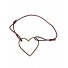 Bracelet Acier - Coeur fin acier sur cordon