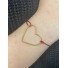 Bracelet Acier - Coeur fin acier sur cordon